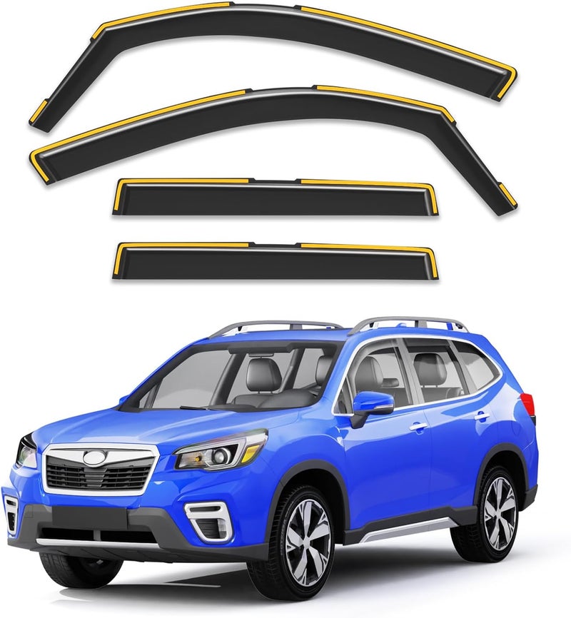 Breejoy in-Channel Window Rain Guards Fit for Subaru Forester 2019 2020 2021 2022 2023 2024,Extra Durable Rain Guards Visors Vent Visors Window Deflector Vent Shades Car Accessories -4 pcs - Image 1
